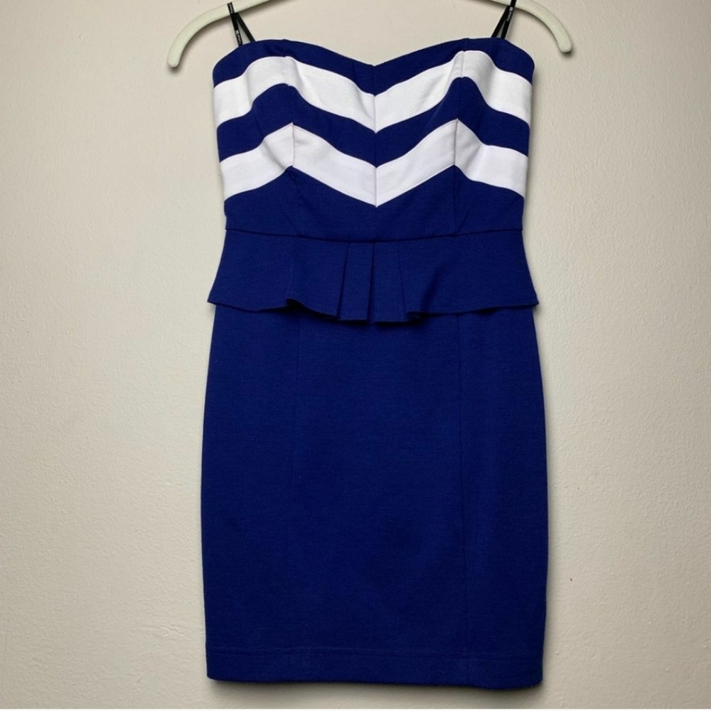 Forever 21 Blue & White Striped Mini Dress